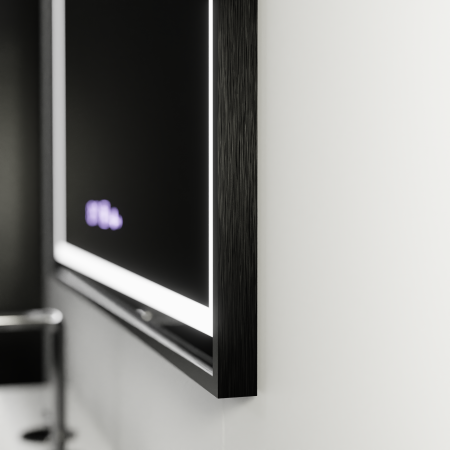 Oglinda LED Rectangulara, 80x60cm, Verite Majeste Noir Motion Glow Marcello, Sistem Dezaburire, Ceas & Termometru, Dimabila