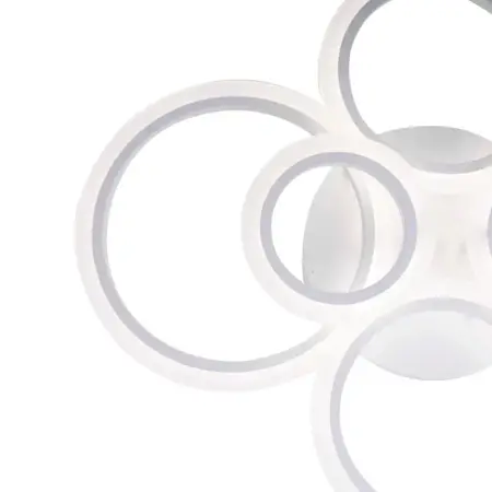 Lustra LED Cu Telecomanda BETTY 82W, 6 Cercuri, Lumina Rece/Calda/Neutra, Dimabila, Alb