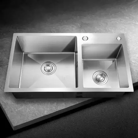 Chiuveta Bucatarie Inox, 75x45x21 Cm, Cu Accesorii, Inox Periat