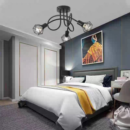 Lustra Shion 3*E27, Negru, Metal, Diametru 50cm