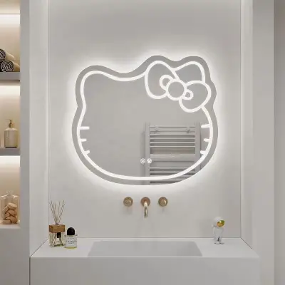 Oglinda LED Kitty Pisica, 80X70, Touch, Sistem Dezaburire, Dimabila