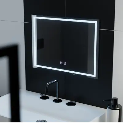 Oglinda LED Rectangulara, 70x50cm, RADIANTE Touch , Sistem Dezaburire, Dimabila