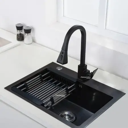 Chiuveta Bucatarie Inox, 60x45 Cm, Gri Inchis