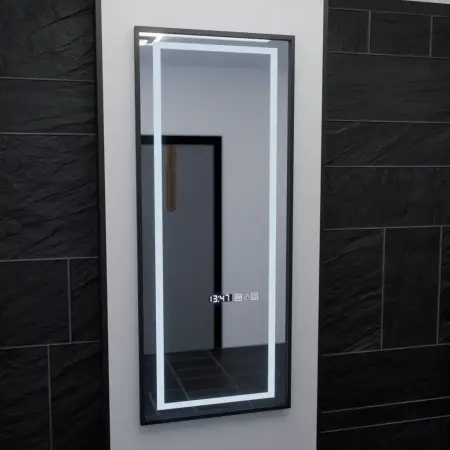 Oglinda LED Rectangula, 60x150cm, Bianca Senzor Radar Marcello, Sistem Dezaburire, Ceas & Termometru, Dimabila, Dressing Couture