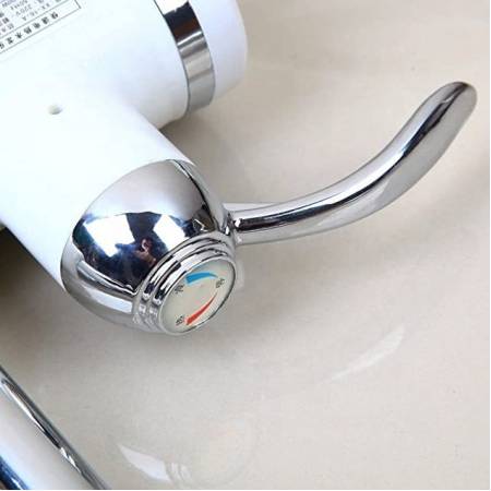 Robinet Electric Cu Incalzire Instantanee A Apei, Afisaj Temperatura LED, Orizontal Cu Montaj Pe Chiuveta/Cada, Putere 3000 W, Apa Calda 30°C-60°C, Alb, Z007XDT