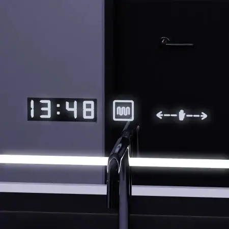 Oglinda LED Rectangulara, 90x60cm, Sole Senzor Marcello, Sistem Dezaburire, Ceas & Termometru, Dimabila