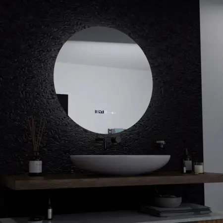 Oglinda LED Rotunda, 60cm, Serenite MotionGlow Marcello, Sistem Dezaburire, Ceas & Termometru, Dimabila