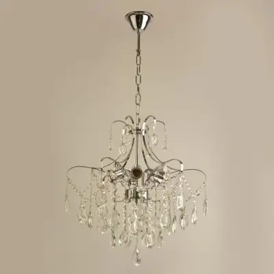 Candelabru Akihico 6*E27, Crom, Metal Si Cristal