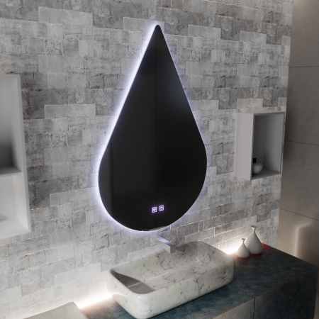 Oglinda LED Touch River Sistem Dezaburire 80X120cm, Forma De Picatura.