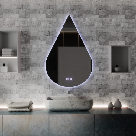 Oglinda LED Touch River Sistem Dezaburire 80X120cm, Forma De Picatura.