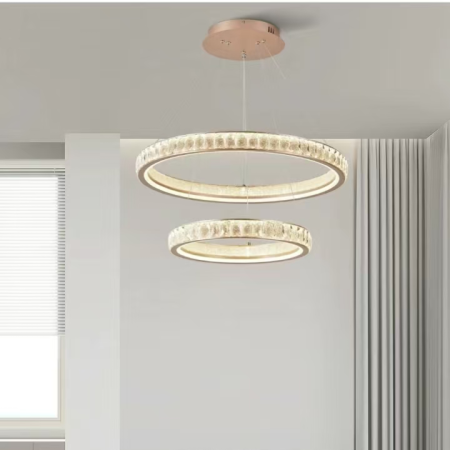 Candelabru Cristal, Kensington Magno, 111W, Auriu, 2 Elemente, Inaltime Reglabila, Lumina Calda/Rece/Neutra