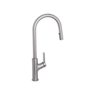 Baterie Bucatarie Cu Dus Extractibil, Inox SUS304, Satinat, FJ5542
