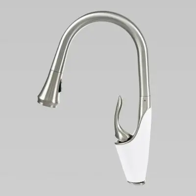 Baterie Bucatarie Cu Dus Extractibil, Alama Sanitara, Crom, W054