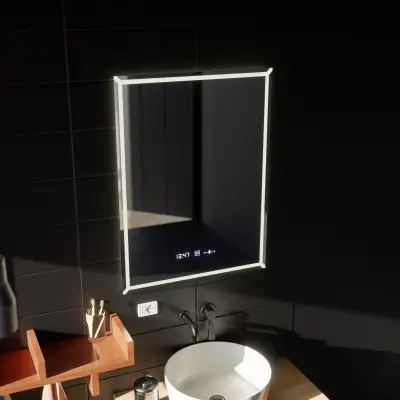 Oglinda LED Rectangulara, 60x80cm, VillayTouch Marcello, Sistem Dezaburire, Dimabila