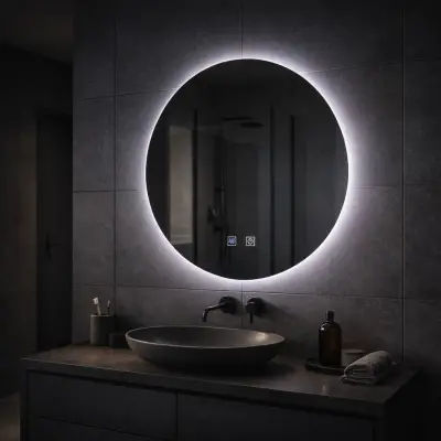 Oglinda LED Rotunda, 70cm, Isolda, Touch, Sistem Dezaburire