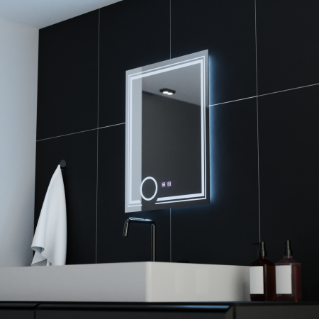 Oglinda LED Rectangulara, 60x80cm, CANTO Touch, Sistem Dezaburire, Dimabila