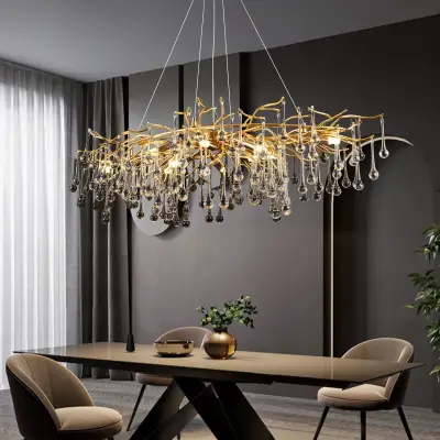 Candelabru Cristal NEBULA Imperio, 10x G9, Auriu, 97cm