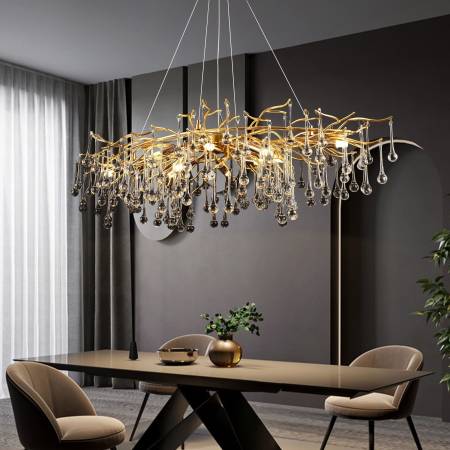 Candelabru Cristal NEBULA Imperio, 10x G9, Auriu, 97cm