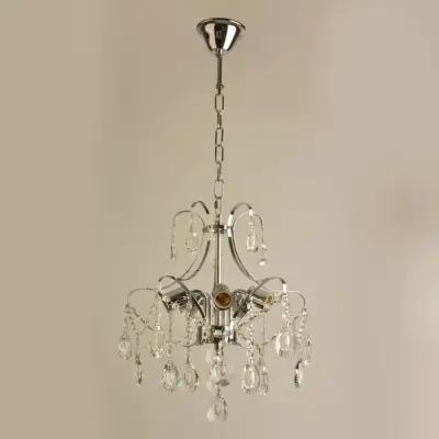 Candelabru Akihico, 5*E27, Crom, Metal Si Cristal