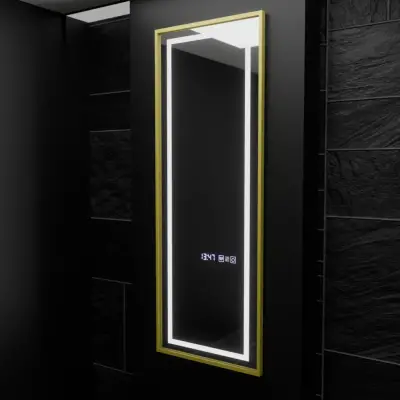 Oglinda LED Rectangulara, 45x140cm, Elena Senzor Radar Marcello, Sistem Dezaburire, Ceas & Termometru, Dimabila, Dressing Couture
