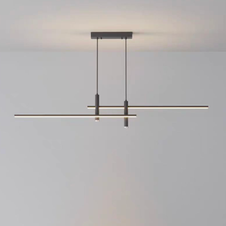 Lustra LED Suspendata RINA 50W, Liniara, Lumina Rece/Calda/Neutra, Negru, Inaltime Reglabila