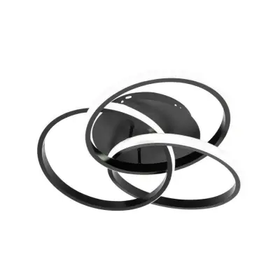 Lustra LED Cu Telecomanda VECTOR VORTEX 96W, 3 Elemente, Lumina Rece/Calda/Neutra, Dimabila, Negru