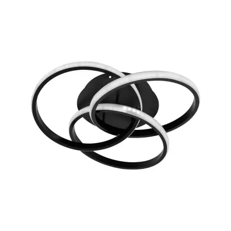 Lustra LED Cu Telecomanda VECTOR VORTEX 96W, 3 Elemente, Lumina Rece/Calda/Neutra, Dimabila, Negru