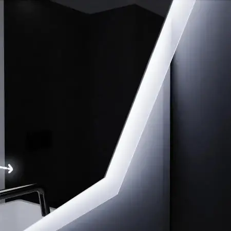 Oglinda LED 60cm, POLIGON Senzor MotionGlow Marcello, Sistem Dezaburire, Ceas & Termometru, Dimabila