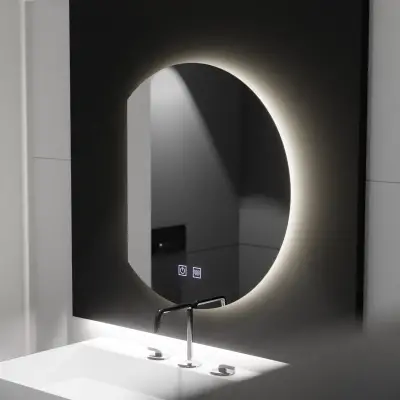 Oglinda LED Semiluna 54x60, Arcana Touch, Sistem Dezaburire, Dimabila