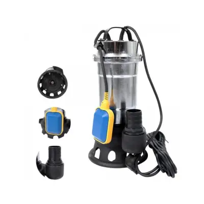 Pompa pentru apa murdara cu plutitor fara tocator, DDT, Inox, SWP2550F, 2550 W, 25 mc/h+ Furtun pompier, 20 metri, 2 toli,