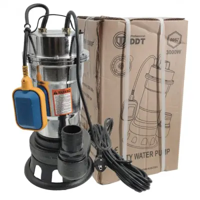 Pompa pentru apa murdara , cu plutitor si tocator , 3000 W , Adancime evacuare maxim 8 Metri, corp inox