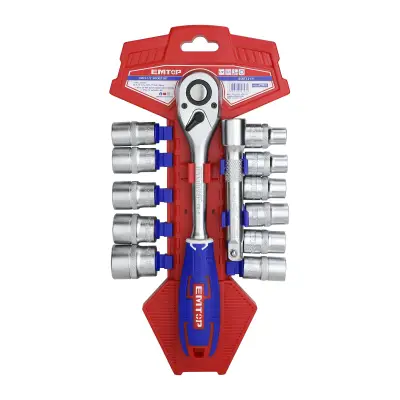 Set tubulare cu clichet 1/2″ 13 buc - ESKT12131, EMTOP