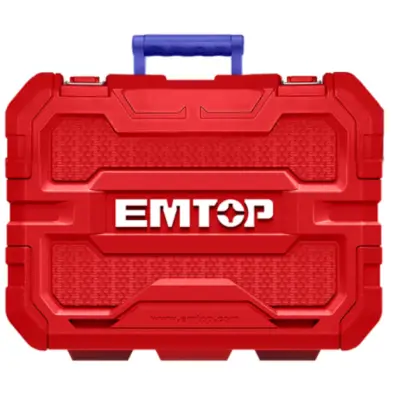 Set tubulare cu clichet 1/4″, 50 componente, cutie de transport - ESKT14501, EMTOP